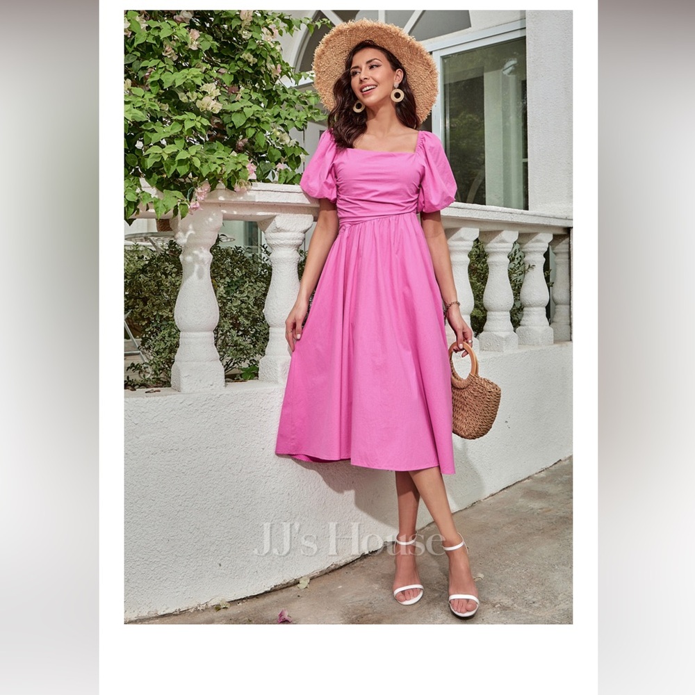JJs House Vibrant Pink Midi Dress